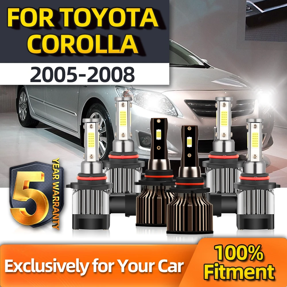 

Crossfox 120W CSP Super Bright Bulbs Fog Lamp 9006 Car Headlight Combo 9005 High 9006 Low Beam For Toyota COROLLA 2005-2008