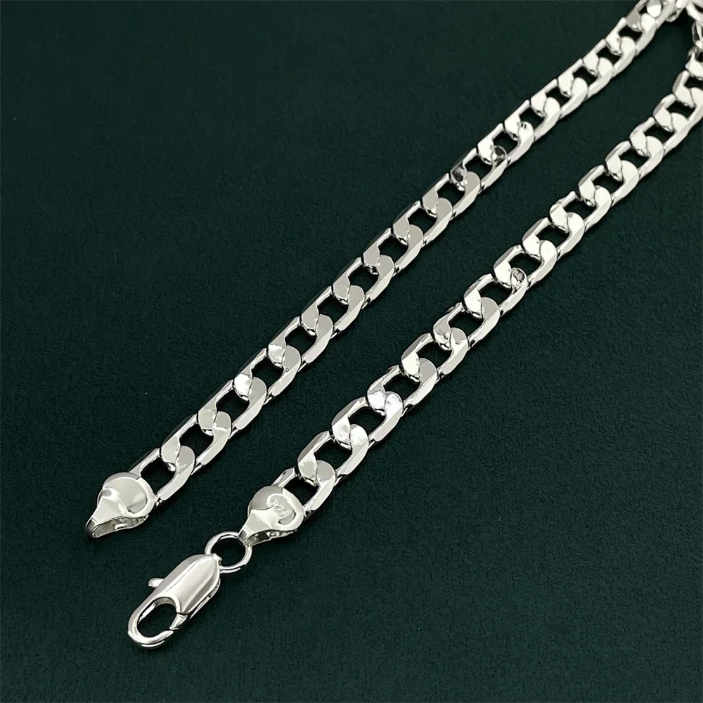 925 Sterling Silver Necklace, Unisex, Classic Chain, Wedding, Anniversary, Christmas Gift 2MM-12mm 20cm-70cm 5