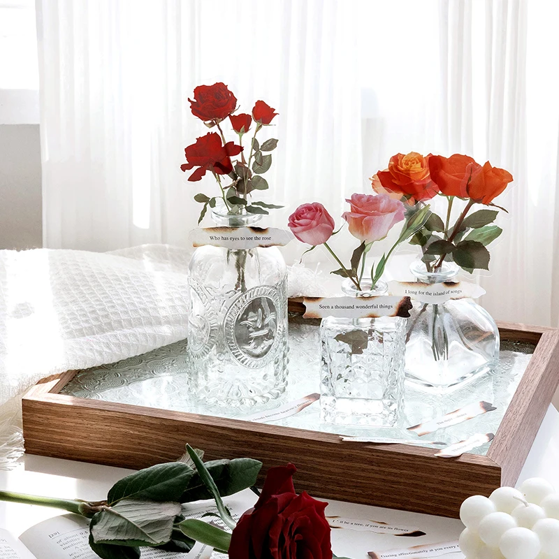 Rose and Poetry-Themed Sticker Set for Scrapbooking and DIY Crafting