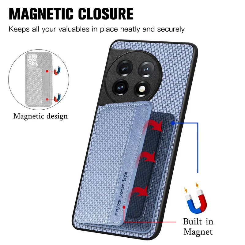 Luxury RFID Blocking Leather Wallet Case with Magnetic Back Cover