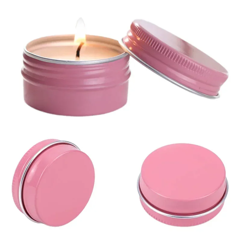 Empty Aluminum Tin Jar with Screw Thread Lid Round Sealed Box Cream Lip Balm Containers Cosmetic Cans Candle Jars 50Pcs 15g storage box storage jar storage can