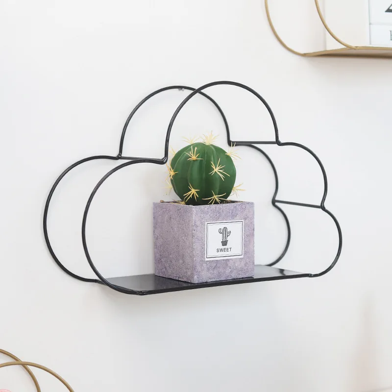 

Креативная железная стойка для хранения в форме облака, Настенная декоративная железная стойка, многофункциональная стойка для хранения и ...