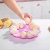 1Pc Simple 12 Grids Egg Holder New Random Color Plastic Refrigerator Egg Trays Home Creative Egg Plate Rack Storage Tray 3