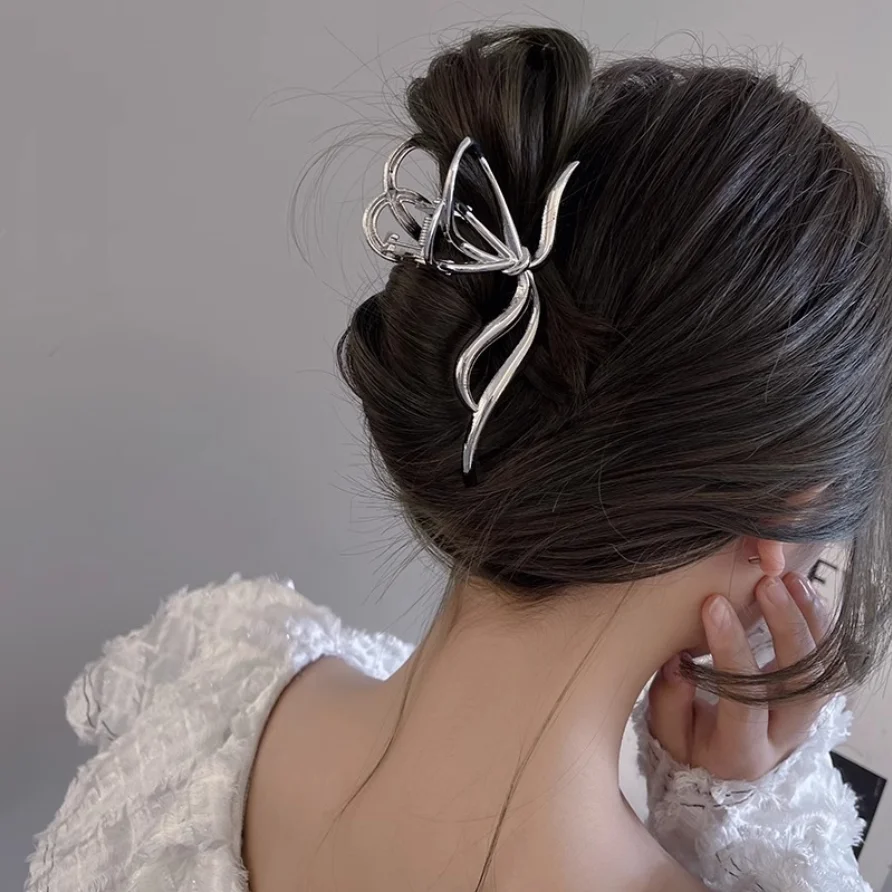 Neue Frauen Elegante Geometrische Bogen Haar Krallen Vintage Einfache Haar Clip Greifen Große Metall Haarnadeln Barrettes Mode Haar Zubehör