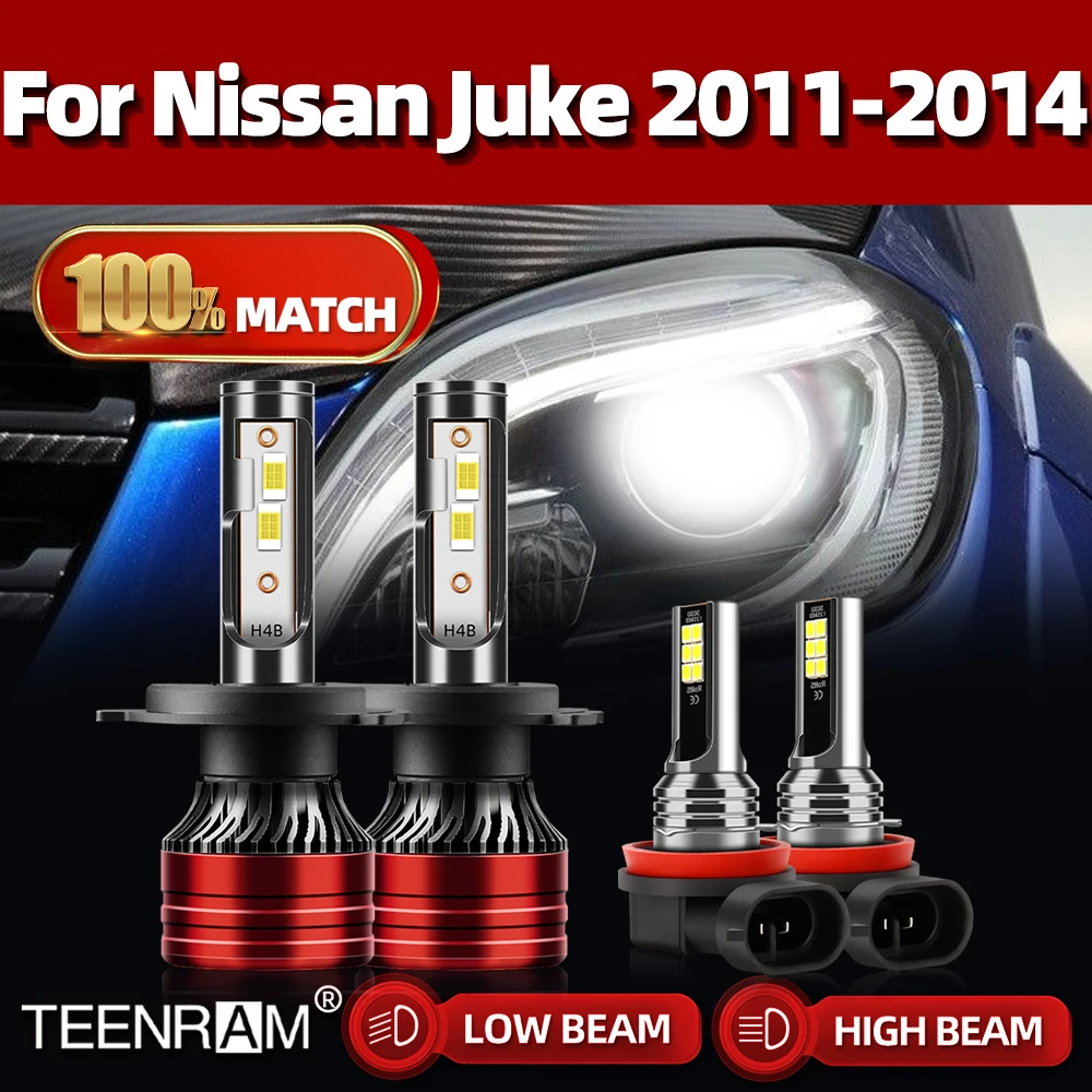 

40000LM Canbus LED Headlight H4 Car Lights Bulbs 240W Auto Headlamp 12V 6000K Fog Lamps For Nissan Juke 2011 2012 2013 2014