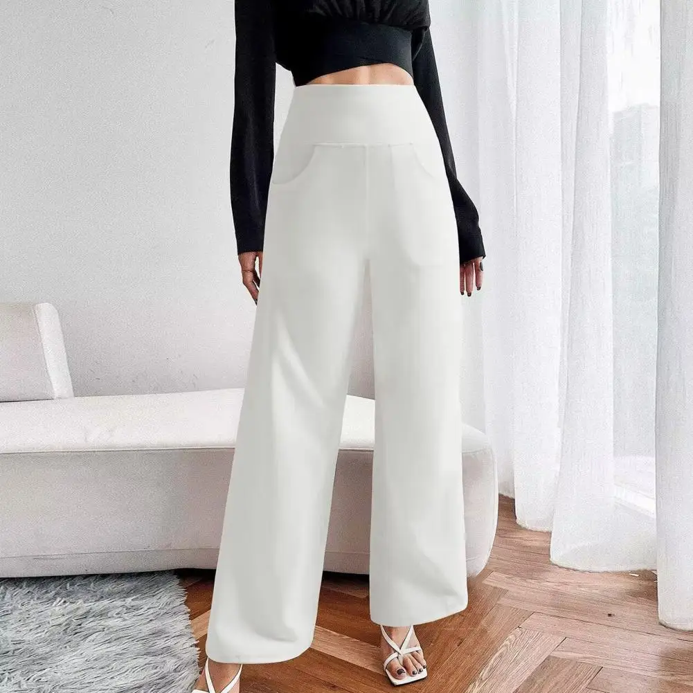 

Yoga Pants with 2 Side Pockets Stylish Women's High Waist Yoga Pants with Side Pockets Wide Leg Lounge Trousers for Streetwear