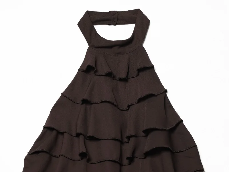 MUJER Rüschen-Neckholder-Top für Damen, schulterfrei, rückenfrei, für den Sommer, ärmellose Oberteile, sexy Camisole, Crop-Top für Damen – Detail 10