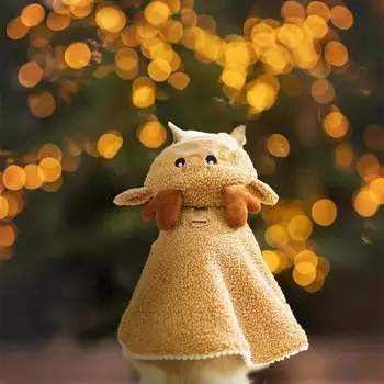 Pet Christmas Costumes | Dog Cat Holiday Apparel | Winter Warm Cosplay Christmas Cape With Cartoon Hat Cozy For Cats And Puppy 5