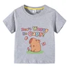 Capybara Kids Funny Cotton T-shirt 3-10Years Children Short Sleeved Summer Tees 2025 New Capibara Girls Casual Tops Boy Clothes 4