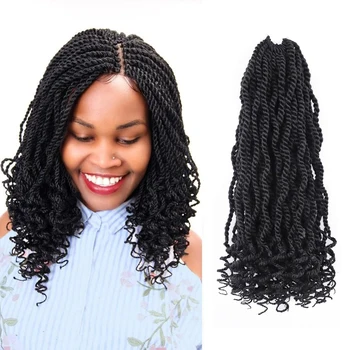 Capelli all'uncinetto twist senegalesi ondulati da 8/12 pollici Pre-loop Passion Twist Capelli all'uncinetto con estremità ricci Havana sintetica