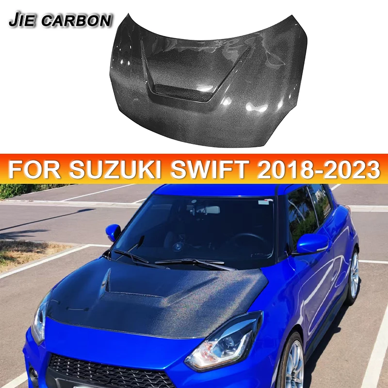 Per Suzuki Swift Sport Zc33S 2018-2024 Esterno In Fibra Di Carbonio Cofano Anteriore Per Auto Racing Style Vents Kit Cofano Di Raffreddamento