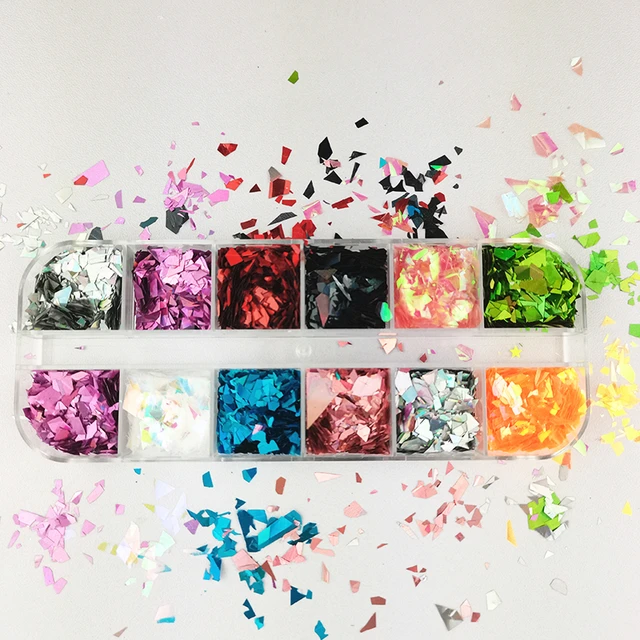 Holographic Butterfly  Heart Multi Shape  Laser Symphony Butterfly Sequins 3D Colorful Sequins Manicure  Nail Art Decoration BGZ