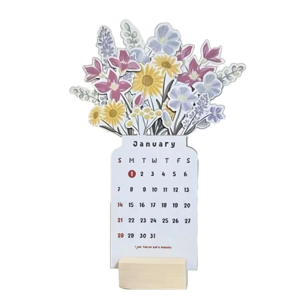 

Home Furnishings Bloomy Flowers Bedroom Calendar Novel Design Packaging Wood Wooden Calendar Ornament Calendar