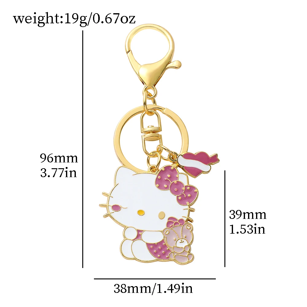 Hello Kitty Keychain Kawaii Keychain Girl Wallet Luxury Designer Key Chain Keyholder for Bag Accessories Gift for Friends _ - AliExpress Mobile