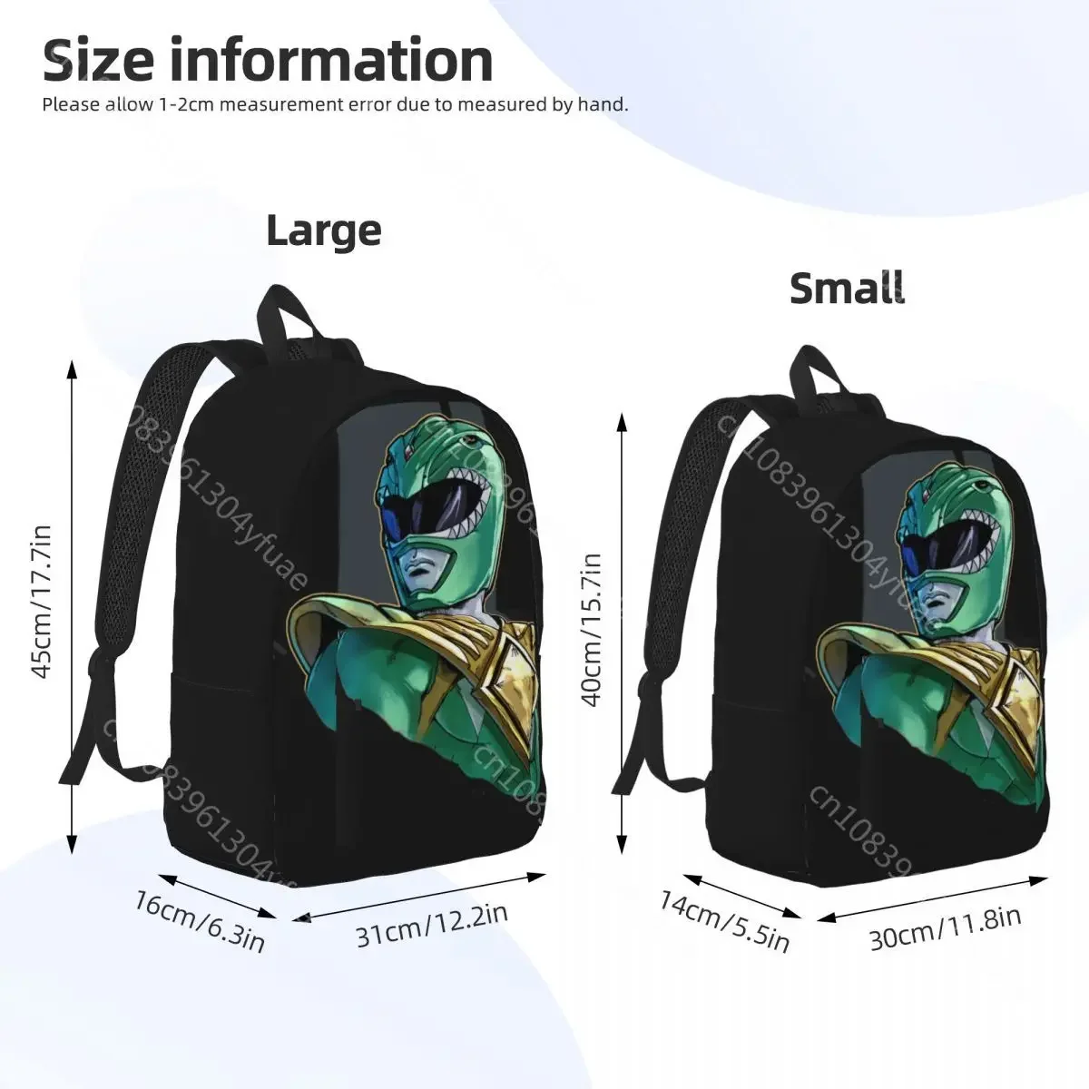 The Green Rangers Backpack Fashion 90S 00S 10S Women Men Polyester Travel Backpacks Durable High School Bags Rucksack Xmas