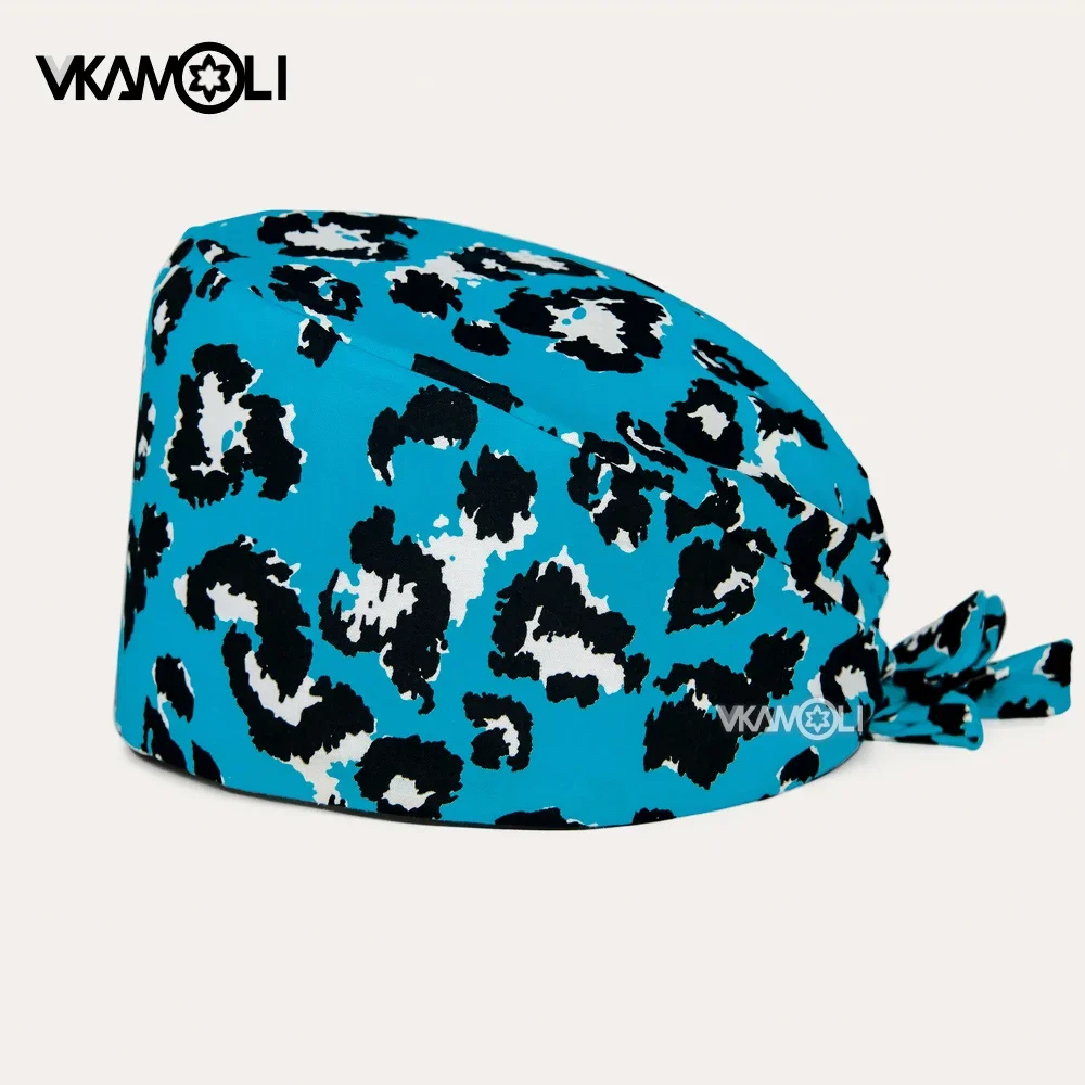 Medical Scrub Hats Printed nurse scrubs Working Cap with Sweatband Adjustable Tie Back Hats Women Men