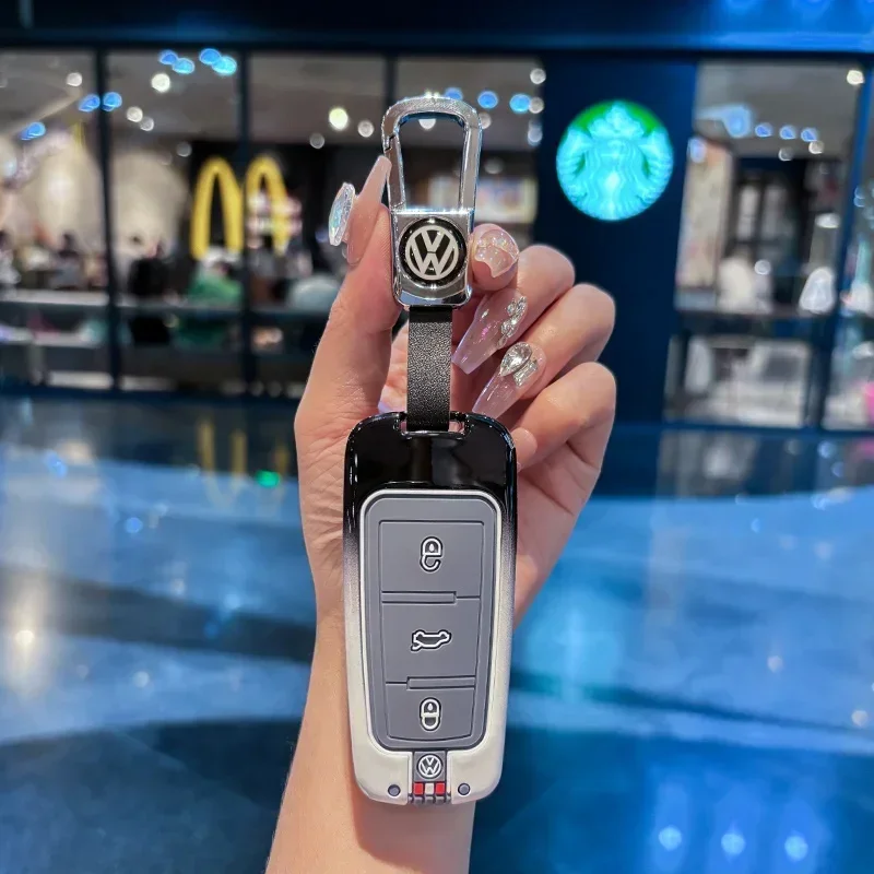폭스바겐 VW 아연 합금 자동차 리모컨 키 케이스 커버 쉘 (2026 핫 스타일링 몰딩) 폭스바겐 VW 폴로 골프용 자동차 스티커