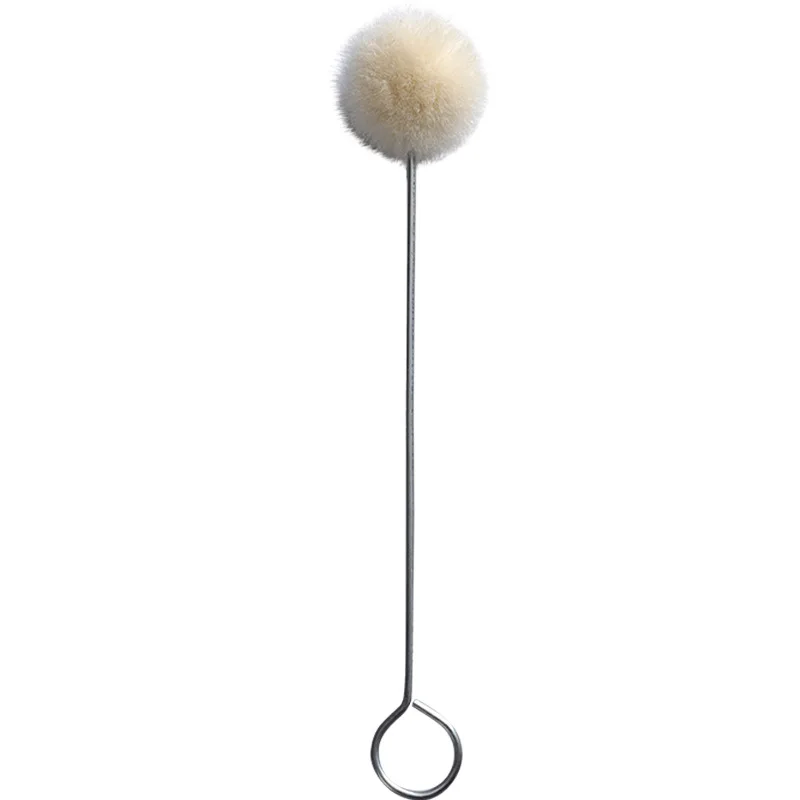 100pcs Wool Ball Brush DIY Daubers Assisted Dyeing Round Wools Brush With Metal Handle For Textile leather leather tools leather craft tools leather craft tool