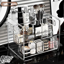 Acrylic Transparent Desktop Cosmetic Organizer - Stylish Slanted Storage Basket (1pc storage rack)