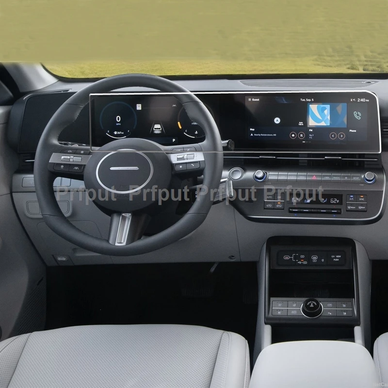 

Защитная пленка для экрана из ТПУ для Hyundai Kona SX2 2023, 2024, 12,3 дюйма, автомобильная информационная система, радио, GPS-навигация, Защитная пленка для дисплея