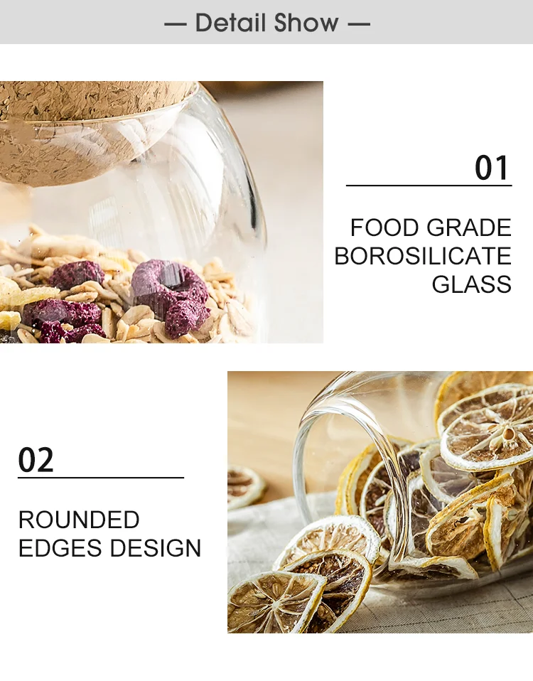 Lead-Free Glass Jar 4 Pieces Cork Ball Jar Set 21 Lead-Free Glass Jar 4 Pieces Cork Ball Jar Set