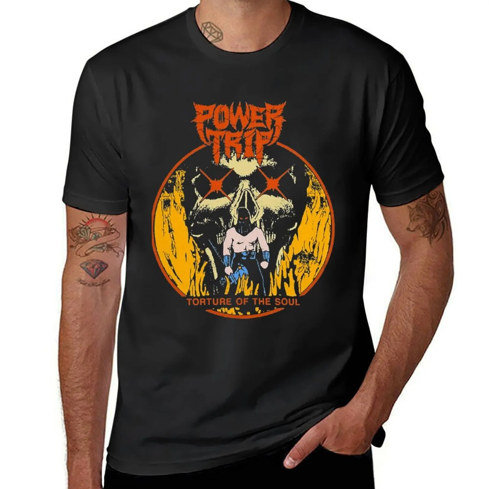 torture power soul T-Shirt boys animal print kawaii clothes anime Men's t-shirts