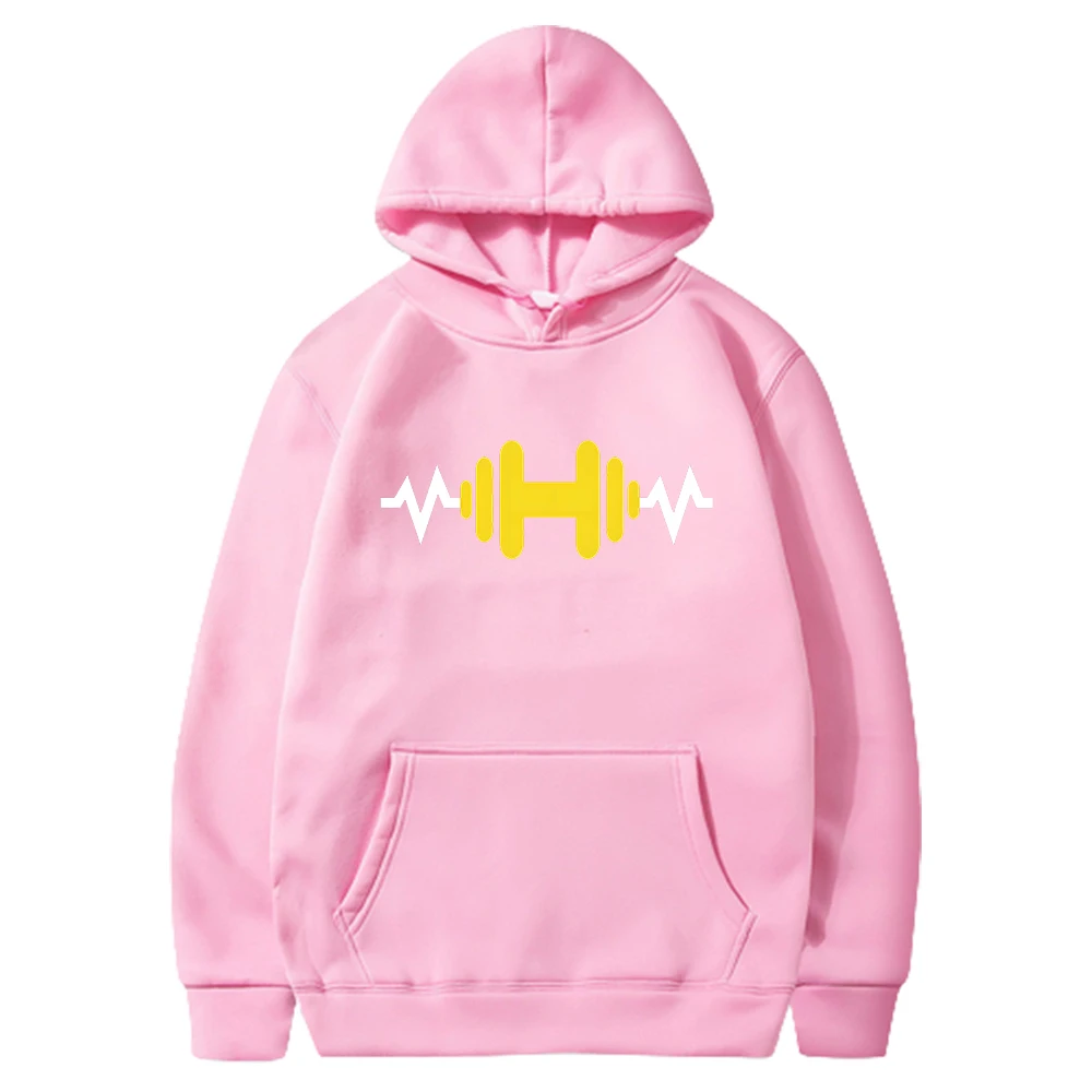 

Four Seasons Adult Men'S Tops Hoodie Leisure Sports Outdoor Fitness Dumbbell Pattern 2d Print Youth Trend Fashion Pullover
