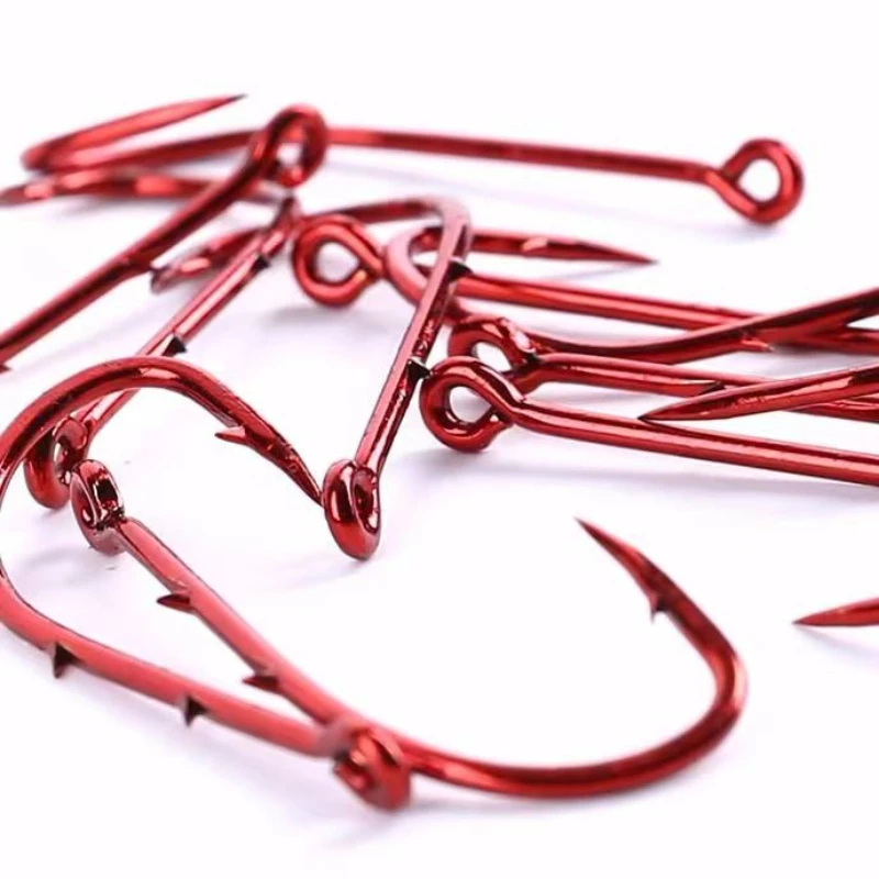 Original Mustad 10 Packungen Mustad Doppel-Stachelhaken zum Angeln mit lebendem Köder, 92668, Haken aus Kohlenstoffstahl, Aal-Angelhaken – Detail 10