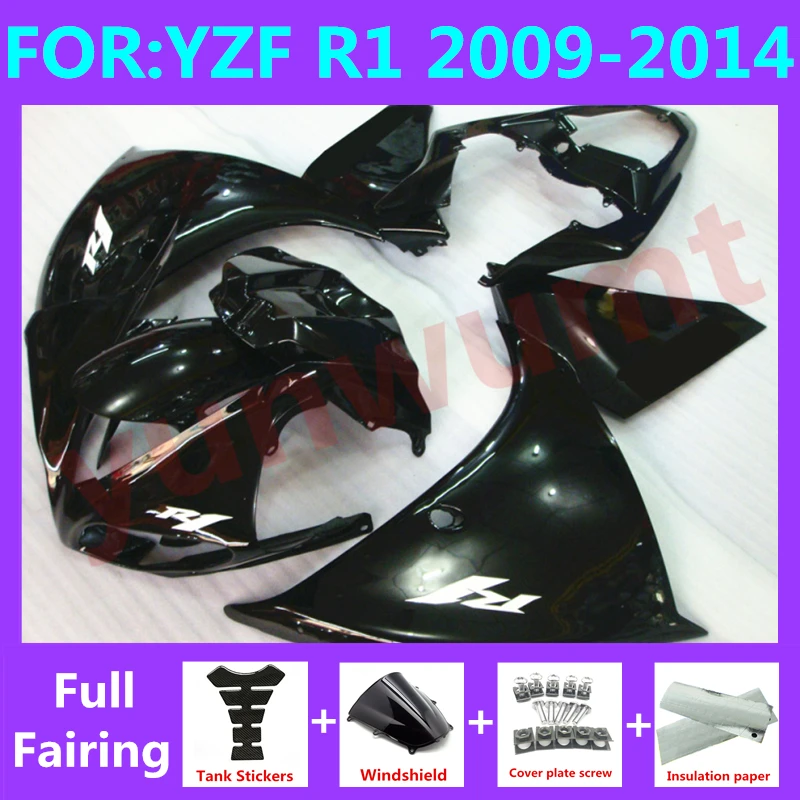 

NEW ABS Motorcycle full Fairing Kit fit For YZF R1 2009 2010 2011 2012 2013 2014 YFZ-R1 Bodywork Fairings kits set black
