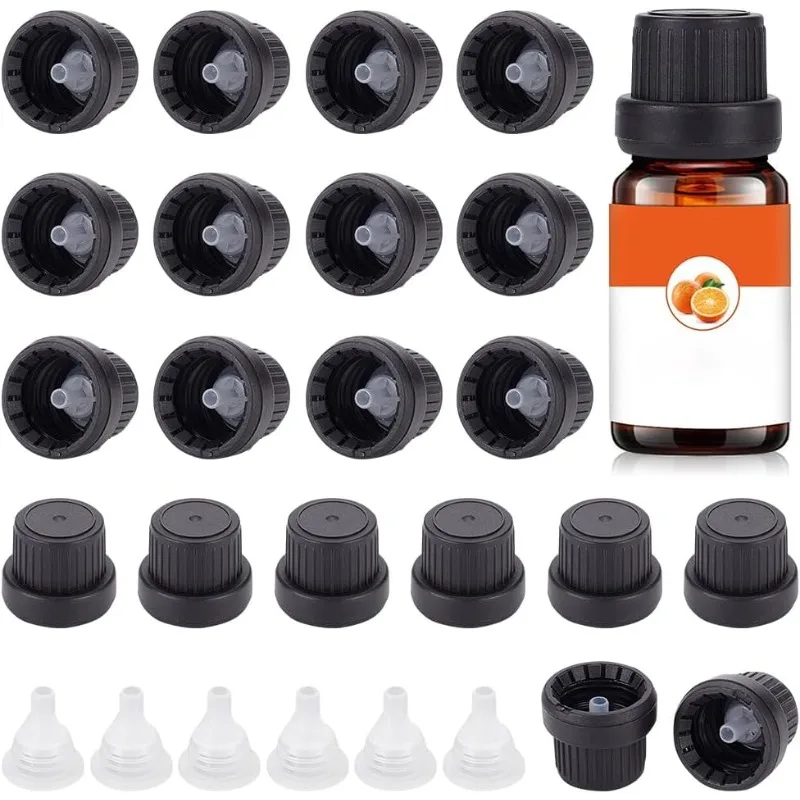 30 Set Essential Oil Bottle Caps 18mm Plastic Replacement Bottle Cap