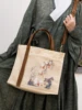 1pcs New Chinese Ancient Style Tote Shoulder Bag Hanfu Satchel Canvas Embroidery Large-capacity Handbag Zipper Crossbody Gift 2