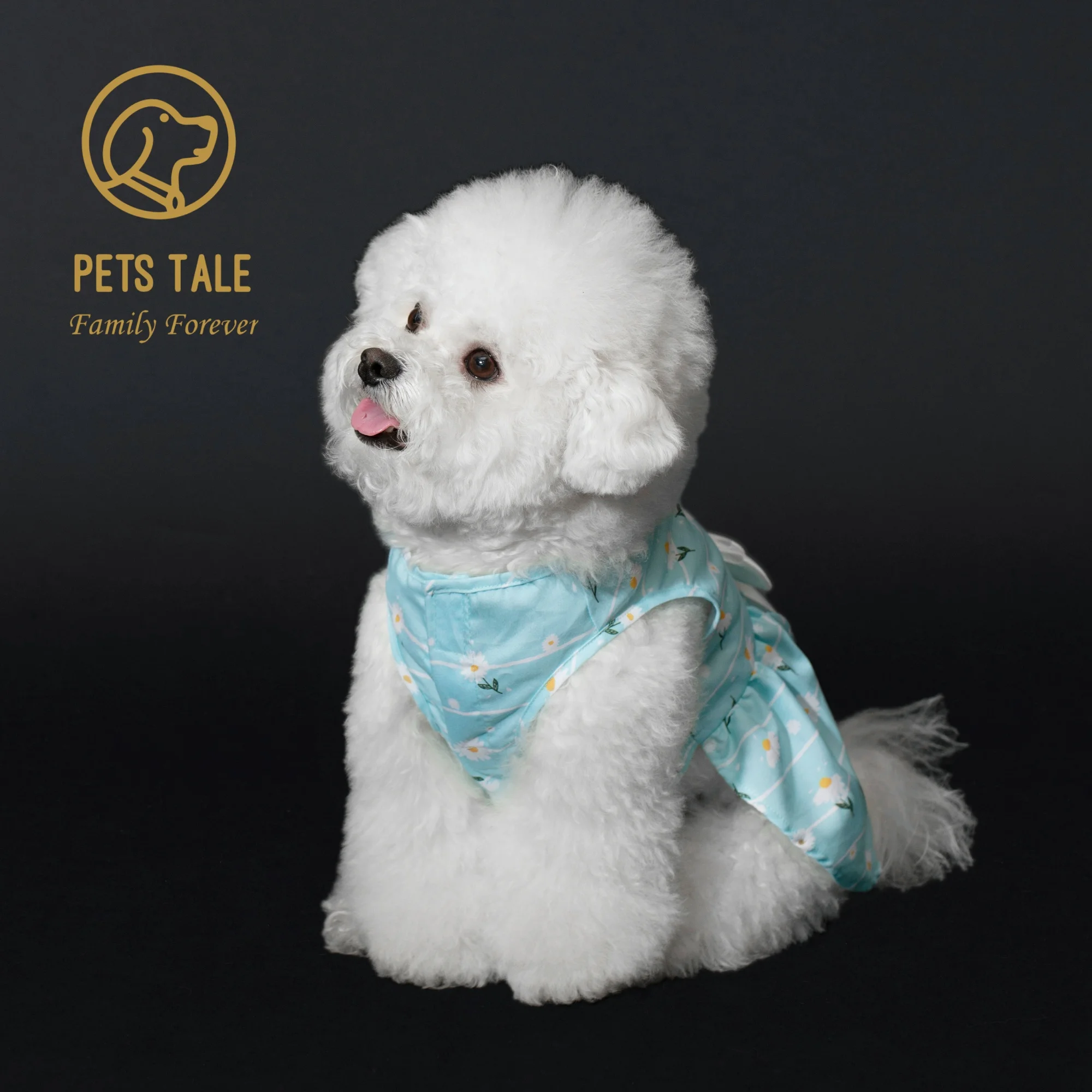 PETS TALE Floral Dog Dress-Cute Daisy Print with Bow, Perfect for Small Dogs and Medium Dogs