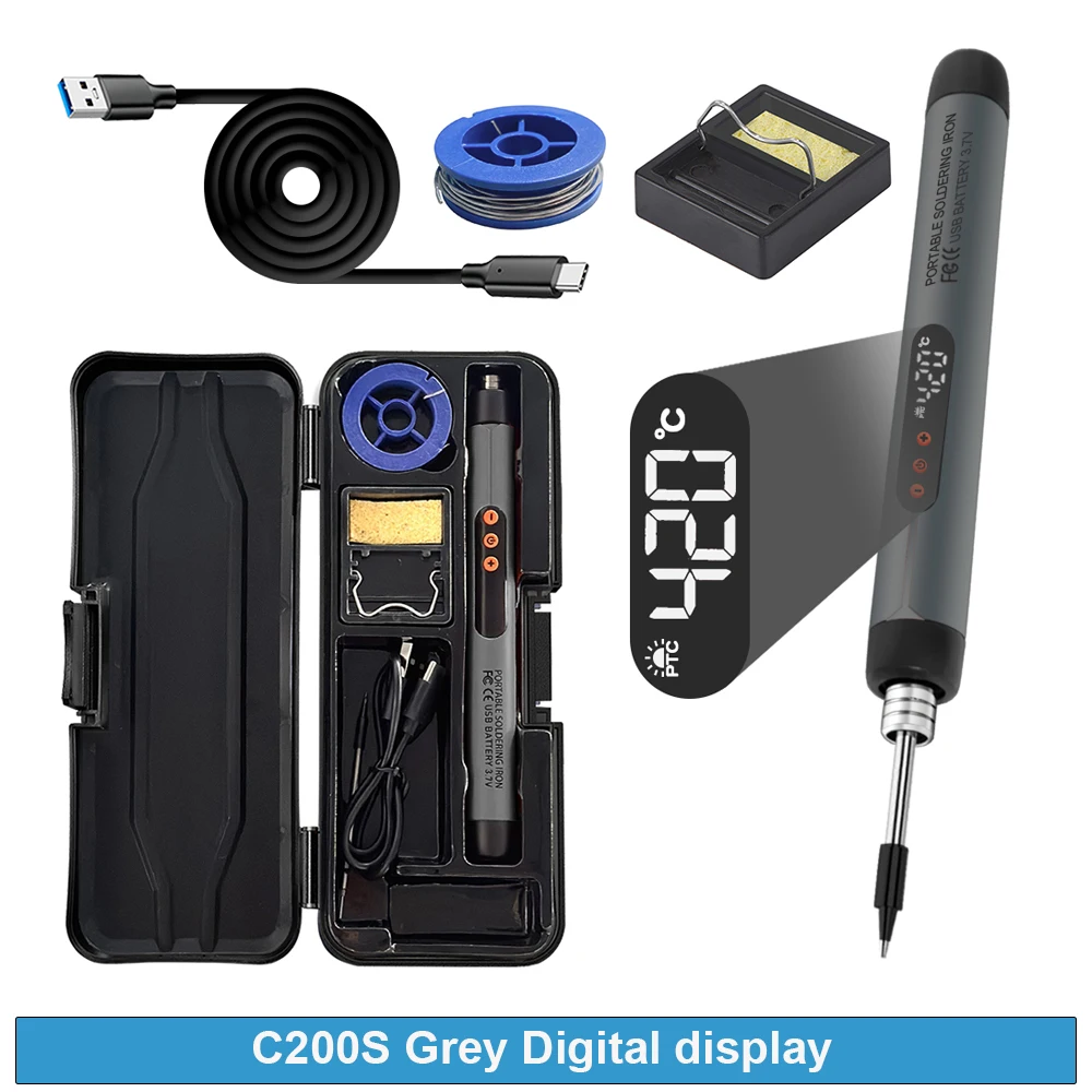 Kit Fer à Souder Numérique Portable – Rechargeable USB – 21 X 8,5 X 3 Cm – Neuf