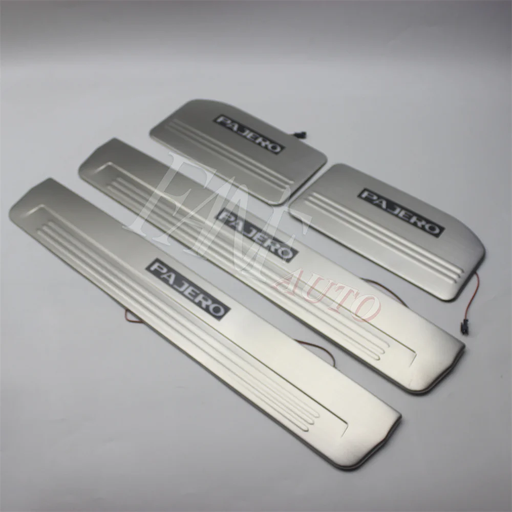 

Stainless Steel Led Door Sill Scuff Plate Guard Sills Protector Trim For Mitsubishi Pajero V80 2006-2019 V73 V93 V97