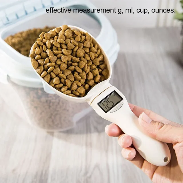 Pet Food Measuring Scoop Electronic Dog Cat Food Measuring Cup Digital Spoon Scale Kitchen Food Scale with LED Display 1