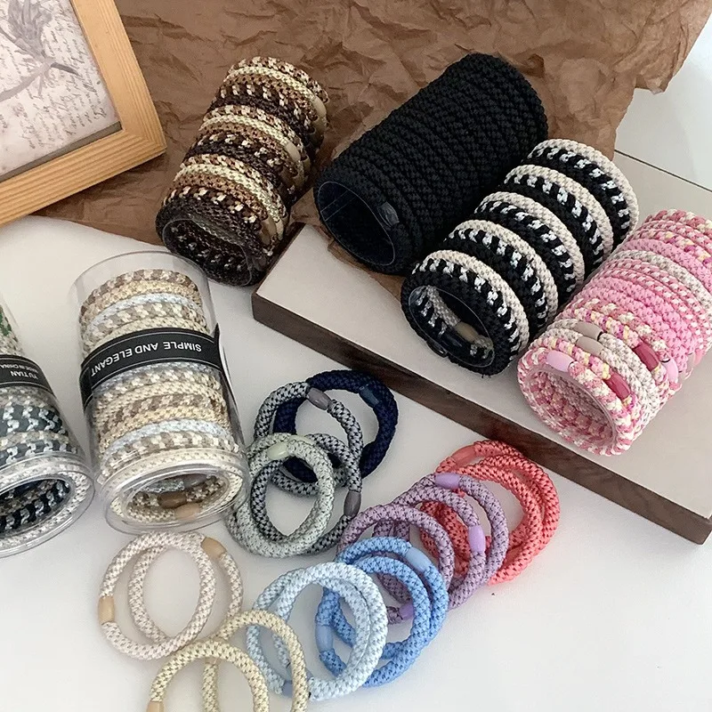 15 teile/satz Haar Krawatten Dosen Verpackung Geflochtene Twisted Elastische Haarband Langlebig Hohe Elastizität Gummibänder Frauen Haar Zubehör – Detail 3