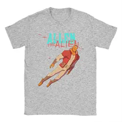 Invincible Alien Graphic Men's Cotton T - Shirt - Funny Short Sleeve O - Neck Tee - XXXL (GRAY)