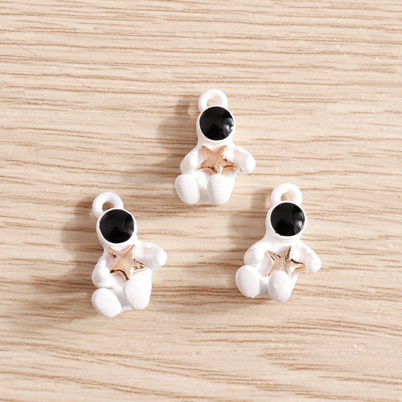 Tusember 10 Stück Emaille-Weltraum-Astronauten-Anhänger für Halsketten, Niedliche Ohrringe, Armbänder, Schmuckherstellung und Basteln – Detail 10