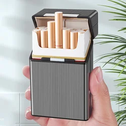 Sleek Aluminum Cigarette Case - Portable 20 - Piece Tobacco Holder and Storage Container (Black - 1)