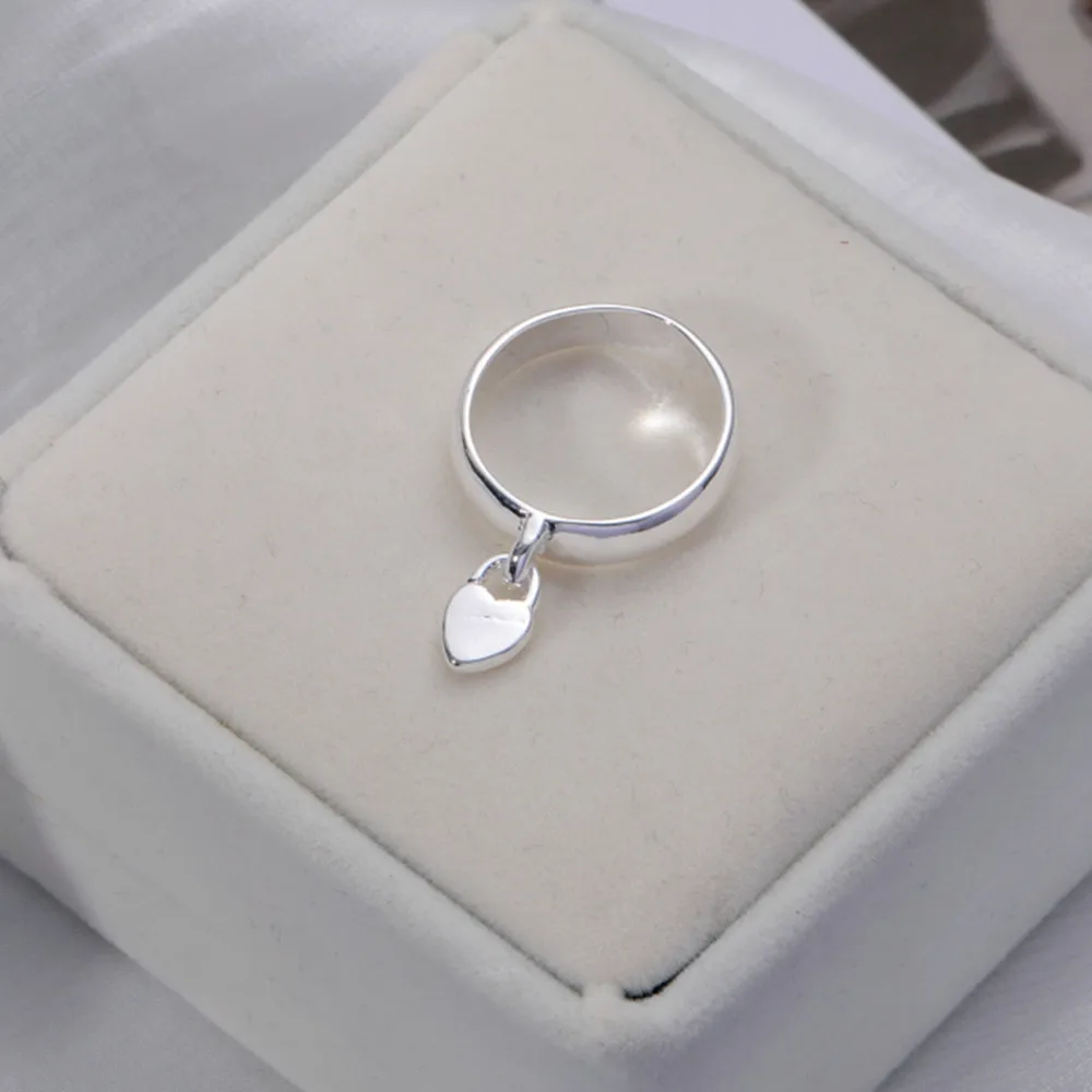 

Hot Street Fashion 925 Sterling Silver Romantic Heart Lock Couple Ring Size 6/7/8/9/10 Fashion LOVE Wedding Party Gifts Jewelry