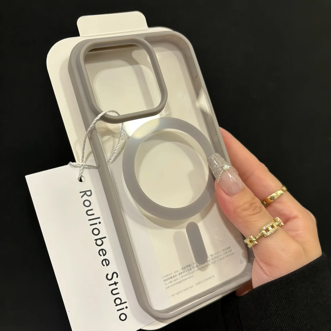 For Magsafe Magnetic Wireless Charging Case for iPhone 15 14 13 12 11 Pro Max Mini X Xs XR 7 8 Plus Hard Acrylic Clear Cover