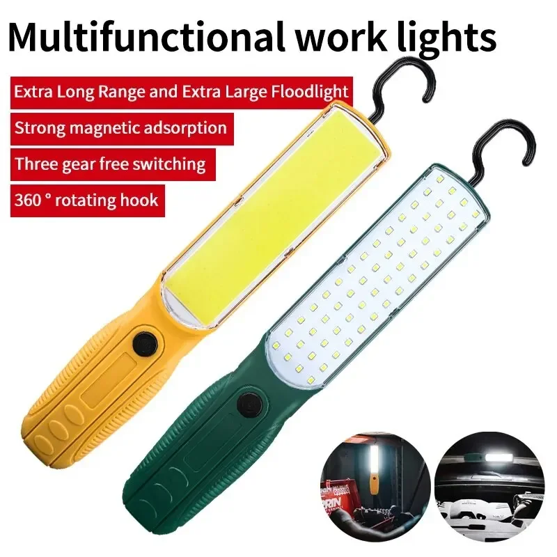 LED COB Torch Work Light Portable Auto Repairing Lamp Rechargeable Camping Lantern Handheld Floodlight With Magnet & Hook led flood light uv floodlight work lamp