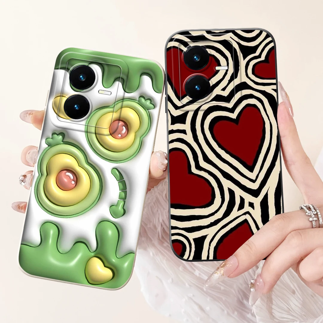 Stylish Painted Soft TPU Phone Case for Vivo Y22 Series - 6.55'' Bumper Cover