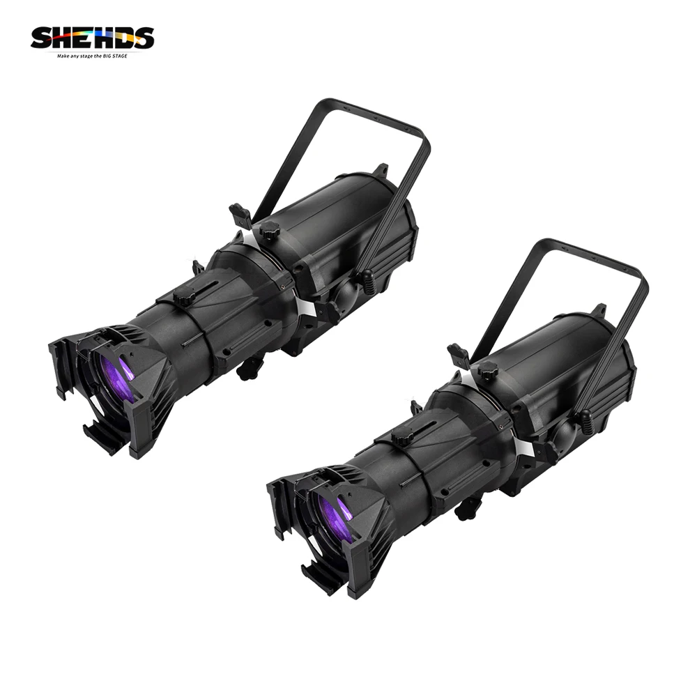 SHEHDS 2PCS LED 250W Profile Spot Leko Light Warm+Cool White / RGBW Theater Stage Light Custom Light Shapes For Wedding Catwalk