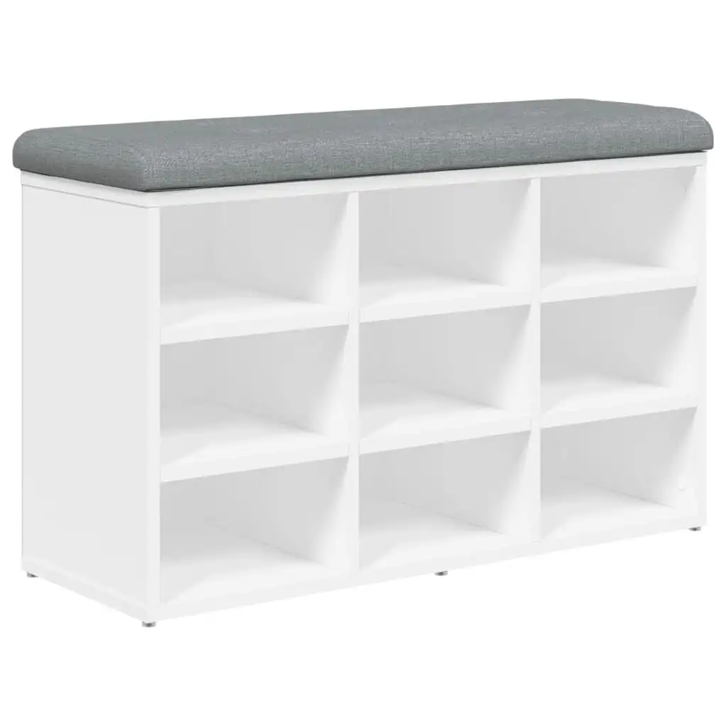 Shoe Bench White 82x32x50 cm Engineered Wood