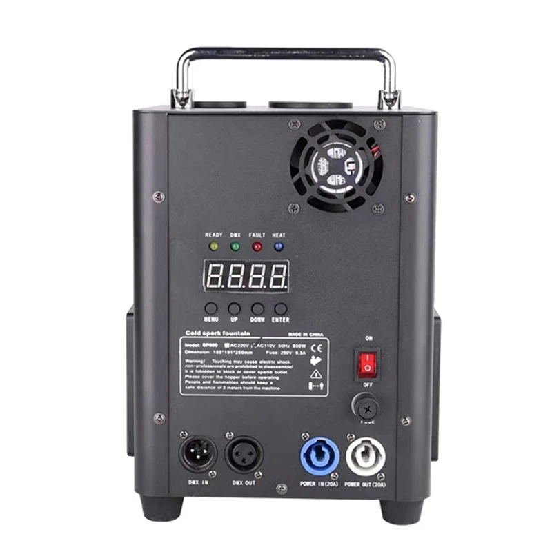 콜드 스파크 기계 결혼식 Dmx512 원격 제어 콜드 스파클러 무대 쇼 600W Sparke 기계 효과 기계 무대 이벤트 쇼