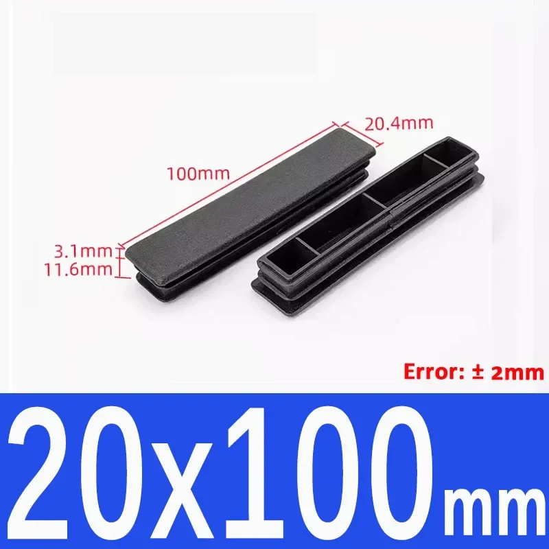 Black Square Plastic End Caps for Table or Chair Feet Protection
