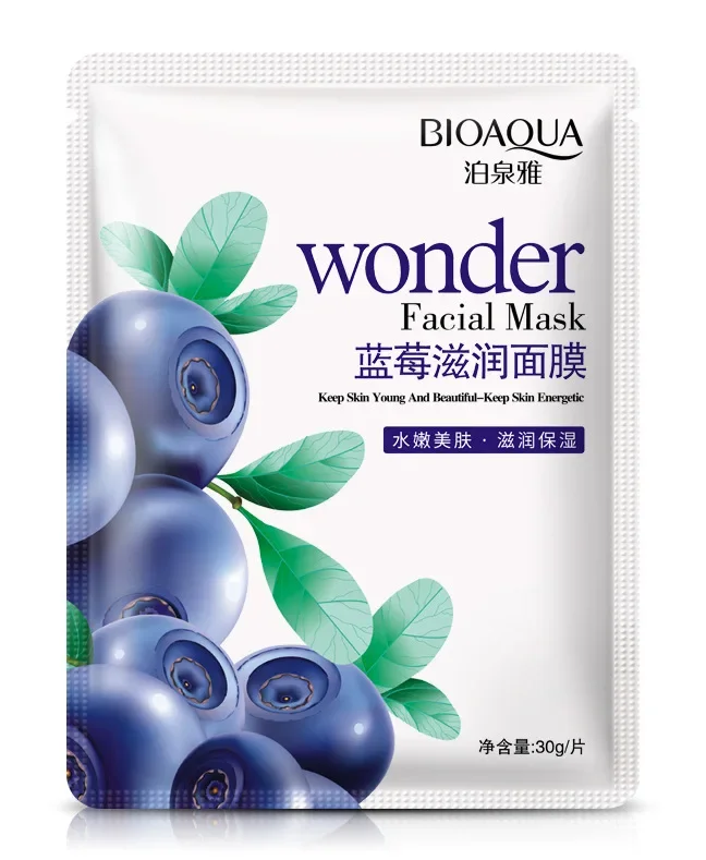 Bioaqua Blueberry Wonder Face Masks Nourishing Whitening Anti Aging Wrinkle Shrink Pore Brighten Skin Care Wrapped Facial Mask artdeco праймер для лица wonder skin