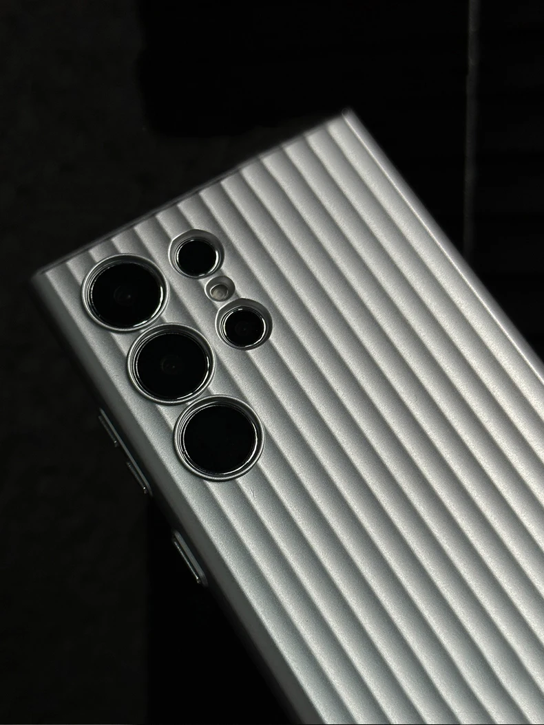 Luxury Ultra Thin Corrugated Pattern Shockproof 3D Plating Hard Back Case
