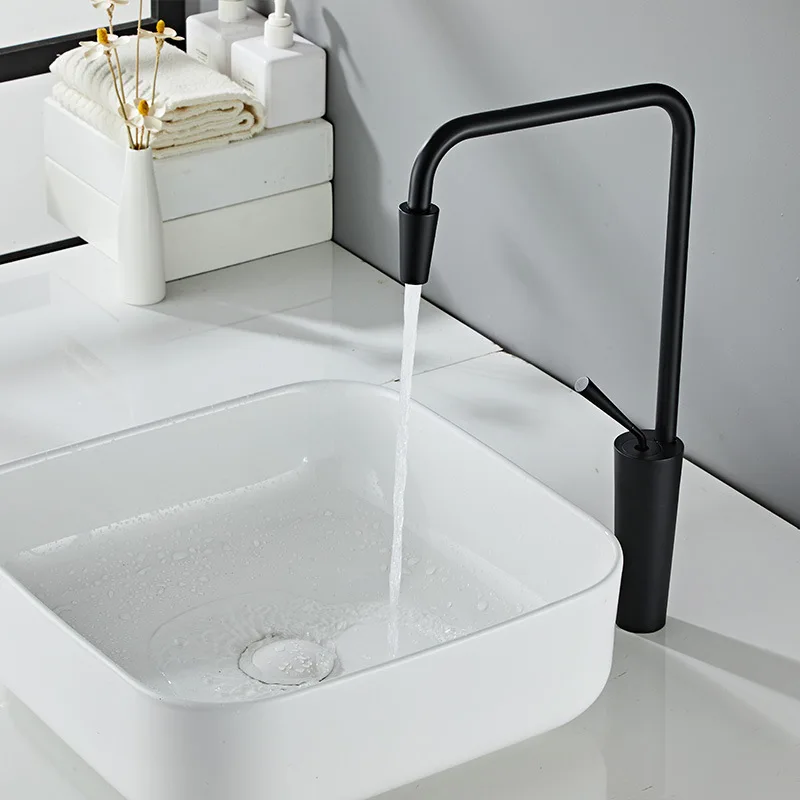 

Luxury Basin Faucet Hot and Cold Bathroom Faucets Solid Brass Single Handle Water Mixer Taps Bath Crane Deck Mounted